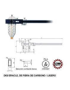 Calibre de fibra de carbono / ligero "DIGI ERACLE" 0-800 x Boca 100 2