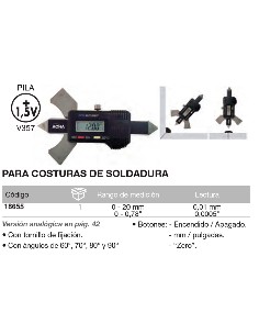 Calibre digital para costuras de soldadura 0-20mm 2