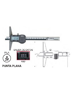 Calibre de profundidad digital punta plana 0-500 Puente 150 2
