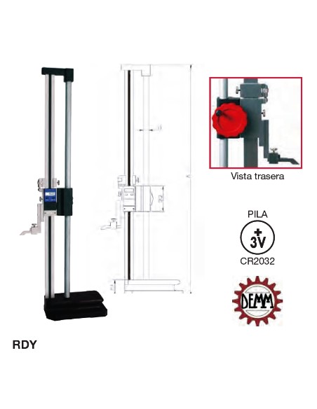 Calibre de altura / Gramil digital con regla y columna "RDY" 0-400mm