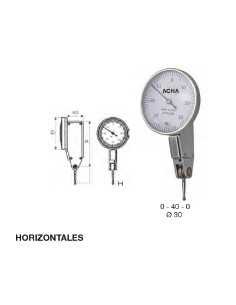 Reloj comparador con palpador orientable 0,2 / 0,002 /  2