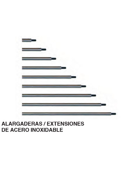 Alargaderas / Extensiones de acero inox. 80mm