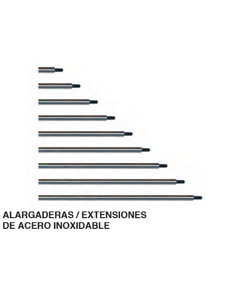 Alargaderas / Extensiones de acero inox. 90mm