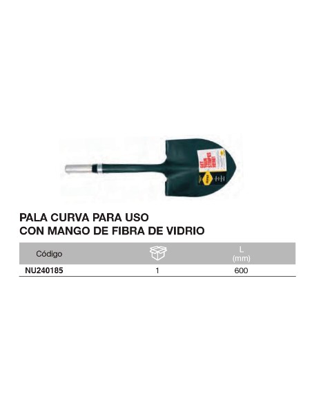 Pala Curva para uso con mango NUPOLE 600mm