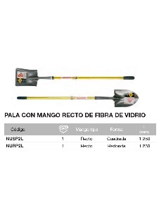 Pala Redonda con mango recto NUPLA 1.250mm 2