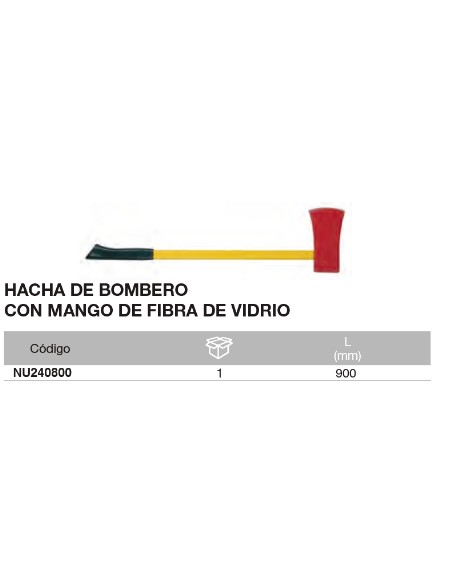 Hacha de Bombero con mango NUPLA 900mm