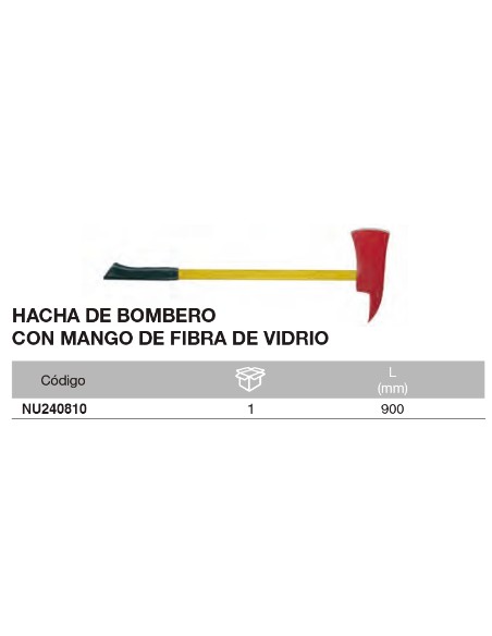 Hacha de Bombero con mango NUPLA 900mm