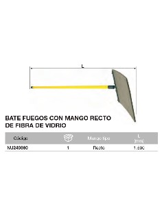Batefuegos con mango recto NUPLA 1.500mm 2