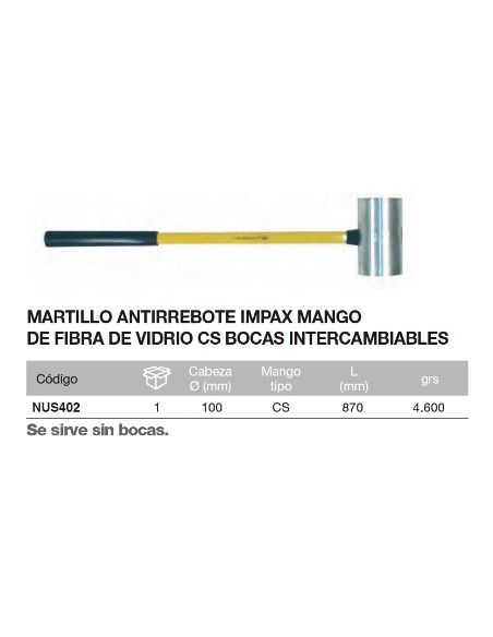 Martillo antirrebote IMPAX  mango NUPLA CS Boca Intercambiable 