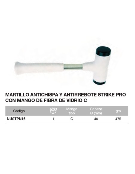 Martillo Antichispa antirrebote STRIKE PRO mango NUPLA C 