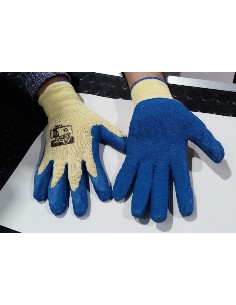 GUANTE PUNTO IMPREGNADO LATEX AZUL PALMA Y POLY/ALGODON T10 "XL 2