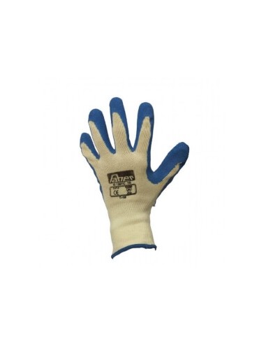 GUANTE PUNTO IMPREGNADO LATEX AZUL PALMA Y POLY/ALGODON T7 "S"