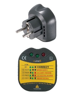 Comprobador de Enchufes y Cableado 68x60x56 mm 2